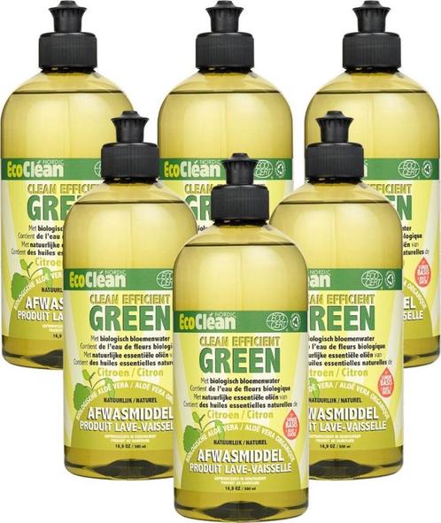 6 x EcoClean ANTI-ALLERGISCH Afwasmiddel Citroen - 500ml, Maison & Meubles, Produits de nettoyage, Produit de nettoyage, Enlèvement ou Envoi