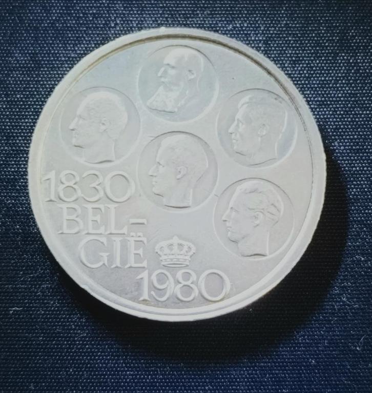 500 frank 1980 VL, 150 jaar België - Boudewijn I, Postzegels en Munten, Munten | België, Losse munt, Verzilverd, Zilver, Verzenden