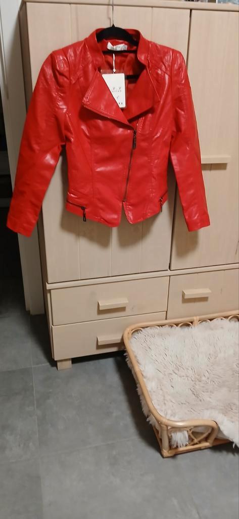 Prachtige rode echt leren jacket  maat xl, Kleding | Dames, Jassen | Zomer, Nieuw, Maat 36 (S), Rood, Ophalen of Verzenden