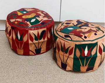 Pouf en cuir marocain prix unitaire