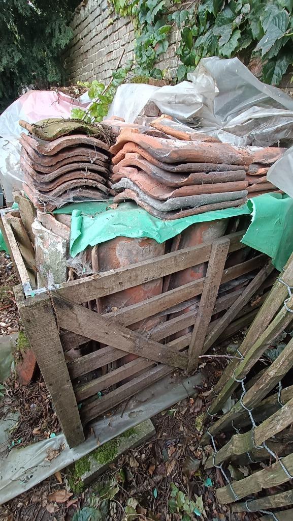 Boomse pannen, rood, Doe-het-zelf en Bouw, Dakpannen en Dakbedekking, Gebruikt, Dakpannen, Steen of Klei, Rood, Ophalen