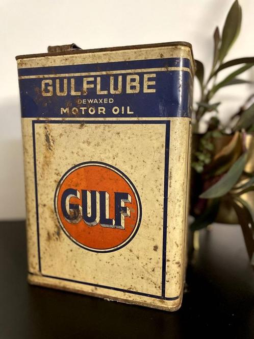 GULFLUBE vintage fles „GULFLUBE - motorolie zonder was”, Verzamelen, Merken en Reclamevoorwerpen, Gebruikt, Overige typen, Ophalen of Verzenden