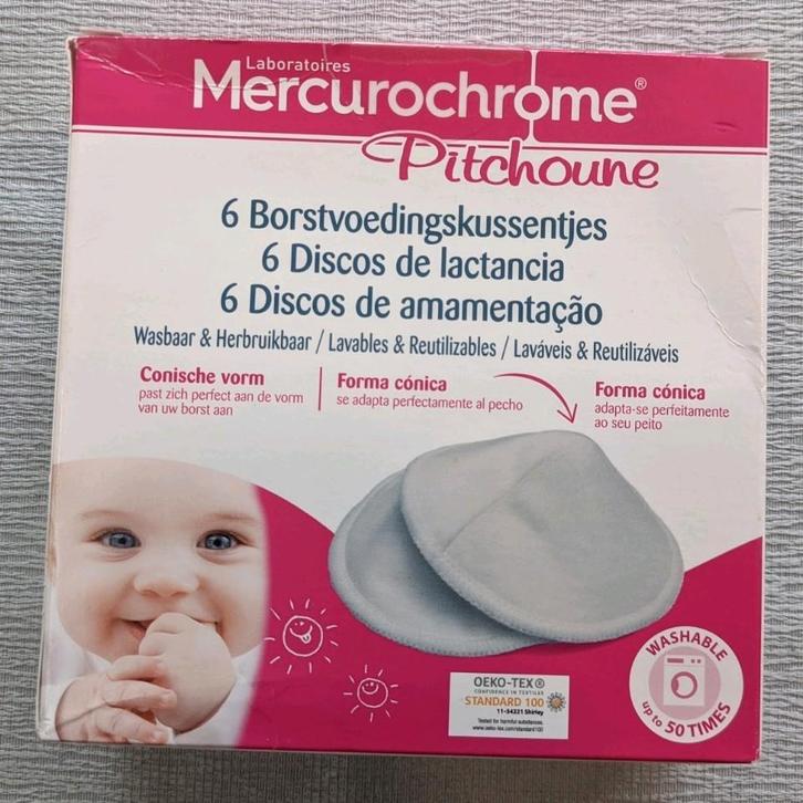 6 herbruikbare Borstcompressen (als nieuw), Kinderen en Baby's, Babyvoeding en Toebehoren, Zo goed als nieuw, Ophalen of Verzenden