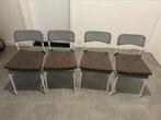 IKEA grijze stoelen met kussen, Grijs, Vier, Kunststof, Ophalen of Verzenden
