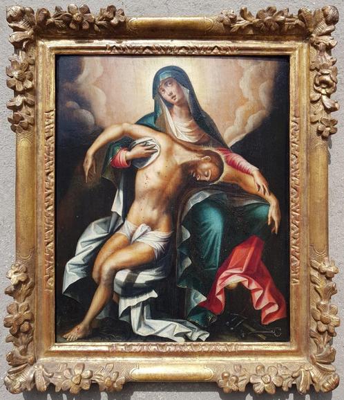 Ecole flamande - 1600 - Pieta - Olieverf op paneel, Antiek en Kunst, Kunst | Schilderijen | Klassiek, Verzenden