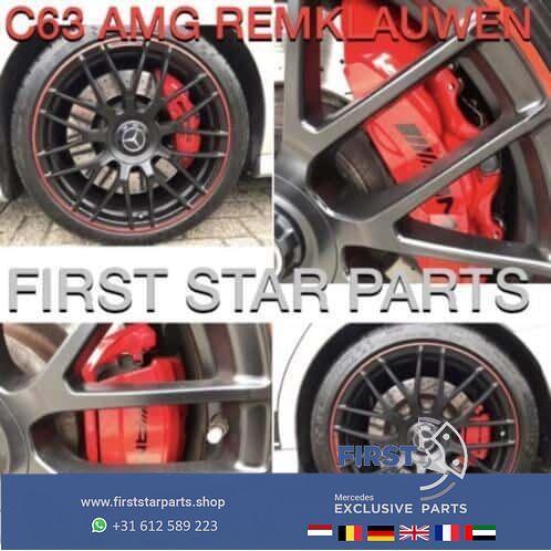 W204 W205 C63 AMG Remklauwen Set origineel Mercedes rood 4x, Auto-onderdelen, Remmen en Aandrijving, Mercedes-Benz, Gebruikt, Ophalen of Verzenden