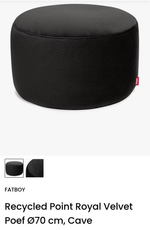 Gezocht: Fatboy Recycled Point Royal Velvet Poef Ø70 cm, Cav, Huis en Inrichting, Zetels | Voetbanken en poefs, Zo goed als nieuw