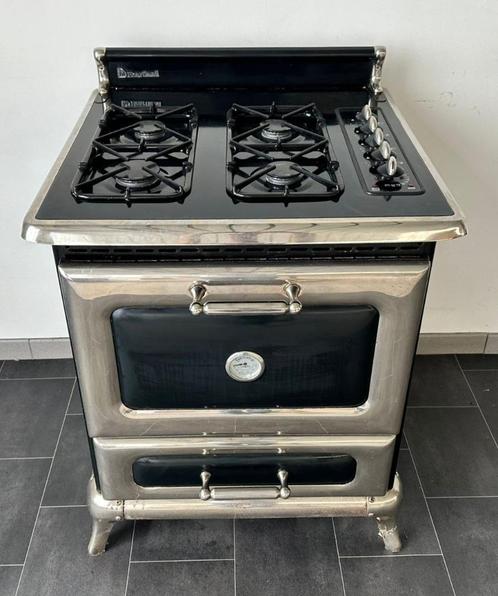 ❗Luxe Fornuis Heartland 70 cm zwart + rvs 4 pits 1 oven, Elektronische apparatuur, Fornuizen, Zo goed als nieuw, Vrijstaand, Gas