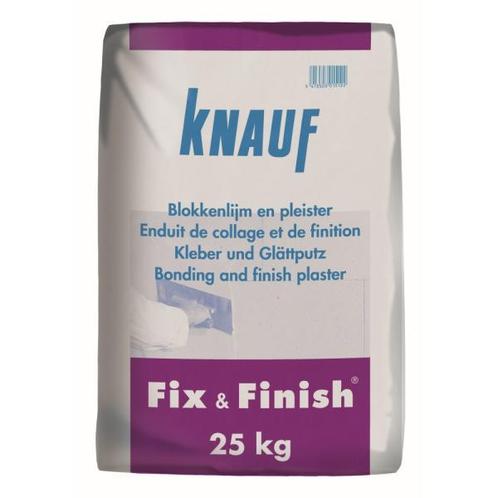 Knauf FIX & FINISH 25 kg - Topkwaliteit Pleister €27, Bricolage & Construction, Bricolage & Rénovation Autre, Neuf, Enlèvement