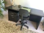 Bureau met verstelbare bureaustoel, Huis en Inrichting, Ophalen, In hoogte verstelbaar, Gebruikt, Bureau