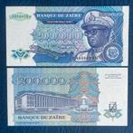 Zaïre - 200.000 Zaires 1992 - Pick 42a - UNC, Postzegels en Munten, Bankbiljetten | Afrika, Los biljet, Ophalen of Verzenden, Overige landen