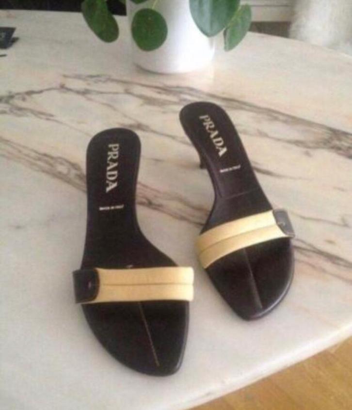 Prada designer heels / instappers / mules, Kleding | Dames, Schoenen, Zo goed als nieuw, Instappers, Overige kleuren, Ophalen of Verzenden