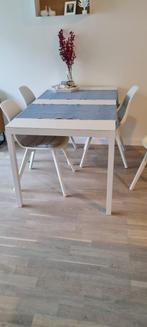 Tafel + 4 stoelen, Ophalen, 100 tot 150 cm, Nieuw, 50 tot 100 cm