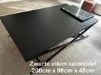 Grote zwarte eiken salontafel, Huis en Inrichting, Ophalen, Eikenhout, 50 tot 100 cm, Zo goed als nieuw
