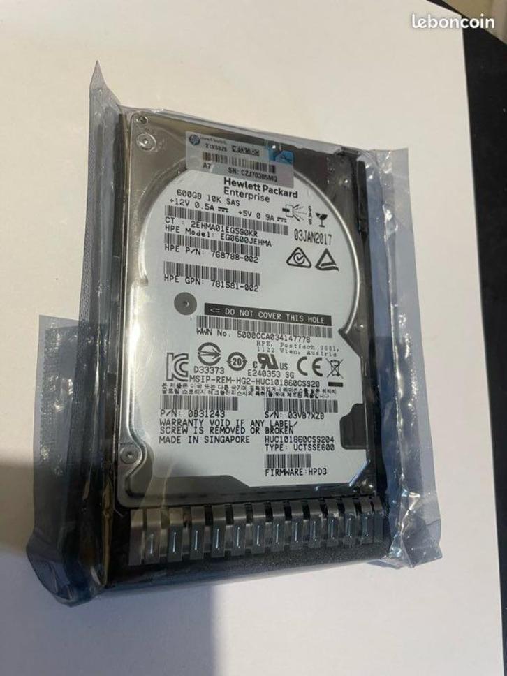 Disques durs 600 Go SAS 10K 2,5", Computers en Software, Harde schijven, Nieuw, Server, Intern, HDD, SAS, Ophalen of Verzenden