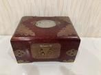 chinese sierradendoos in palissanderhout met messing beslag, Enlèvement ou Envoi