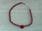 Rode kralenketting met roosje, Enlèvement ou Envoi, Neuf, Rouge, Autres matériaux
