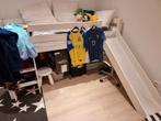 Stoer houten kinderbed met glijbaan + matras (geen IKEA), Huis en Inrichting, Slaapkamer | Bedden, Ophalen of Verzenden