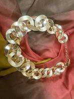 gouden ketting met zware schakels in mat en glanzend, Enlèvement ou Envoi, Or, Comme neuf, Autres matériaux