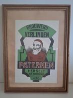 Oude kader met affiche Paterken Herselt brouwerij Verlinden, Verzamelen, Biermerken, Ophalen