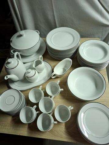 Alt regensburg silverline servies met zilveren rand disponible aux enchères