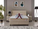 Lit 160x200 BoxSpring avec coffre NEUF, Neuf, Queen size, Beige, Enlèvement
