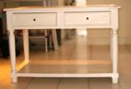 witte houten decoratietafel, Huis en Inrichting, Tafels | Sidetables, Ophalen, Gebruikt, 100 tot 150 cm, Landelijke stijl