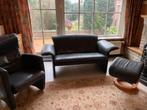 Salon Jori, 1 siège biplace, 2 fauteuils et repose-pieds, Enlèvement, Utilisé, Cuir, Design