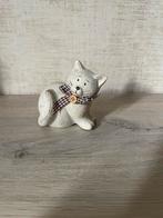 Chat en céramique beige, Collections, Collections Animaux, Comme neuf, Chien ou Chat, Statue ou Figurine