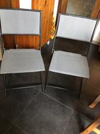 2 chaises pliables en métal, perméables à l'eau, Métal, Comme neuf, Deux, Enlèvement