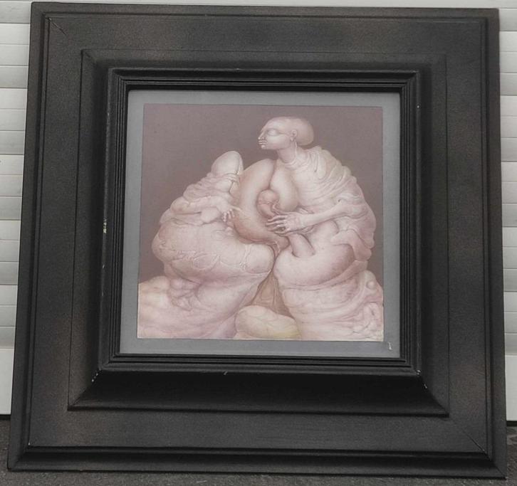 Technique mixte signe jean pierre decoster, Antiek en Kunst, Kunst | Tekeningen en Fotografie, Ophalen of Verzenden