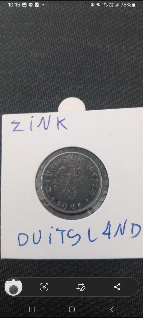 10 reichspfennig derde rijk verschillende jaren en letters, Verzamelen, Militaria | Tweede Wereldoorlog, Ophalen of Verzenden