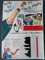 Vins de France - publicité-jeu - supplément tintin - 1958, Autres types, Utilisé, Enlèvement ou Envoi