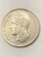 Munt zilver België 2 FR 1843 Leop I gelauwerd pos B mooi, Enlèvement ou Envoi, Monnaie en vrac, Argent, Argent