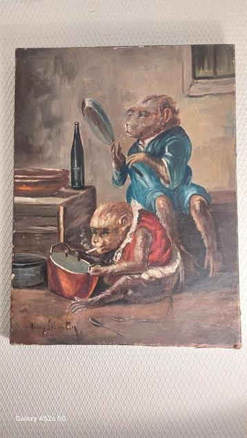 Apen in de keuken, van Henry Schouten.  beschikbaar voor biedingen