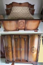 Vintage slaapkamer (2-persoonsbed+2 nachtkastjes+kleerkast), Gebruikt, Vintage retro fifties, Ophalen, Tweepersoons