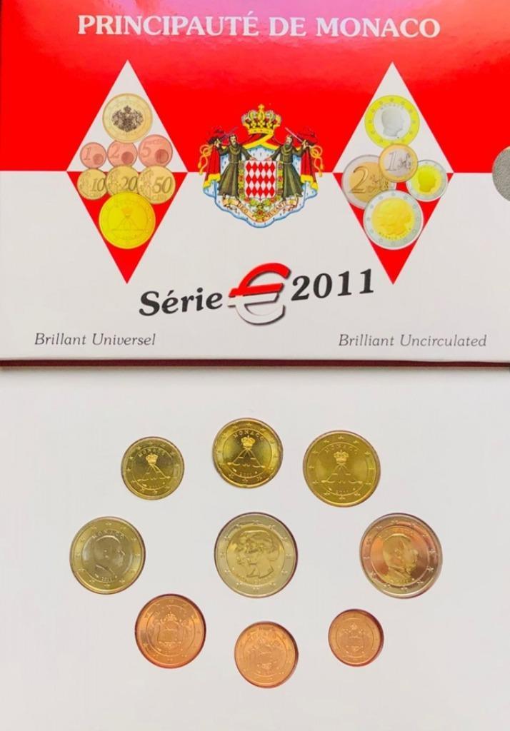 Monaco 2011 - BU-set - 1 ct t/m 2 euro + 2 euro CC - Blister, Postzegels en Munten, Munten | Europa | Euromunten, Setje, 2 euro