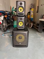 KRK speakerset plus woofer, Audio, Tv en Foto, Luidsprekerboxen, Ophalen, Gebruikt, Complete surroundset, Overige merken