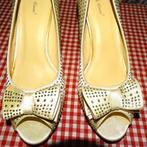 Chaussures de soirée, satin à haut talon,, Ophalen, Pumps, Beige, Zo goed als nieuw