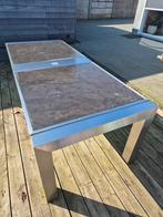 Tuintafel inox blauwe steen, Tuin en Terras, Tuintafels, Ophalen, Zo goed als nieuw