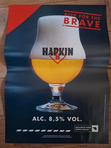 Poster Hapkin bier brouwerij Alken Maes  beschikbaar voor biedingen