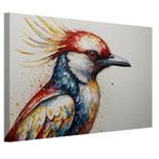 Oiseau avec une toile huppée 60x40cm - 18mm., Maison & Meubles, Accessoires pour la Maison | Décorations murale, Envoi, Neuf