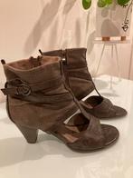 Kaki enkellaarsjes/sandalen met hak Marco Tozzi  m39, Ophalen of Verzenden, Zo goed als nieuw, Groen