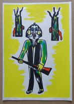 FRED BERVOETS / FRED ALS JAGER / KLEURZEEFDRUK / 29x20cm SIG, Antiek en Kunst, Kunst | Litho's en Zeefdrukken, Ophalen of Verzenden