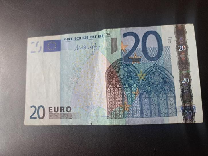 2002 Nederland 20 euro oude serie Draghi code R017, Postzegels en Munten, Bankbiljetten | Europa | Eurobiljetten, Los biljet, Overige landen