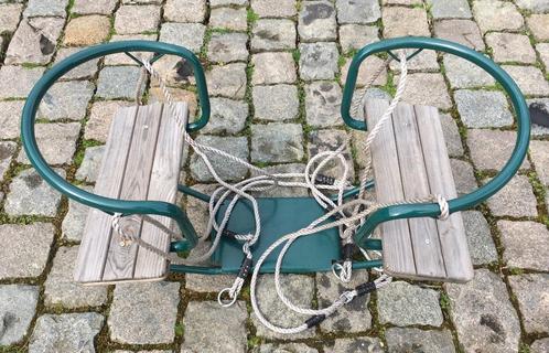 Duoschommel, 2 zitsschommel groen, Tuin en Terras, Overige Tuin en Terras, Zo goed als nieuw, Ophalen