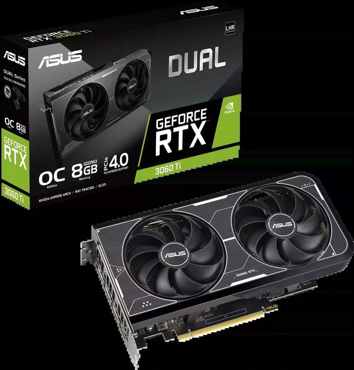 ASUS Dual GeForce RTX 3060 Ti OC Edition 8GB, Computers en Software, Videokaarten, Gebruikt, Nvidia, PCI-Express 4.0, GDDR6, HDMI