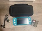 Nintendo Switch Lite Turquoise + Mario Wonder + case, Ophalen, Turquoise, Zo goed als nieuw