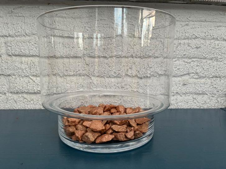 Grote glazen (sier)kom, Huis en Inrichting, Woonaccessoires | Stolpen, Zo goed als nieuw, Ophalen of Verzenden