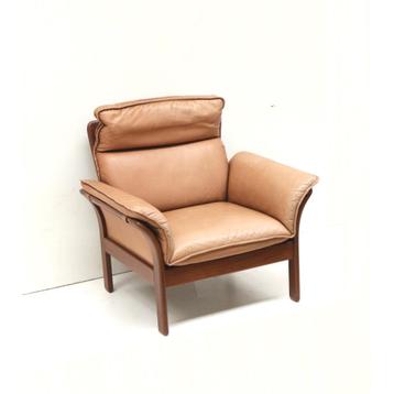 Vintage design fauteuil jaren '60 '70 leer midcentury chair beschikbaar voor biedingen